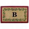 Nedia Home Nedia Home O2252B Heavy Duty 22 x 36 in. Coco Mat - Holly Ivory Border  Monogrammed B O2252B